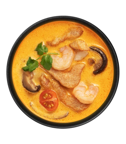 Суп Том Ям с курицей и креветками