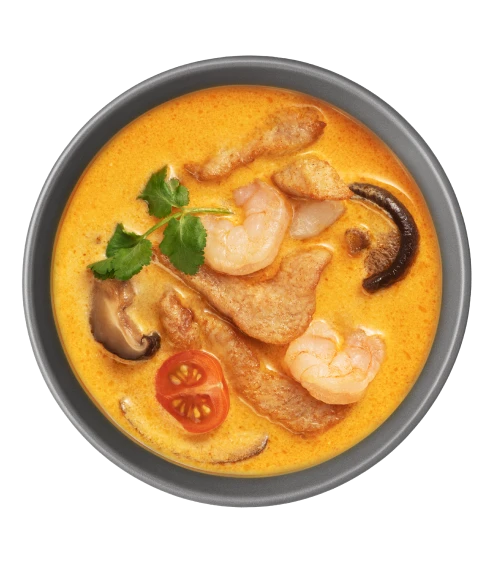 Суп Том Ям с курицей и креветками
