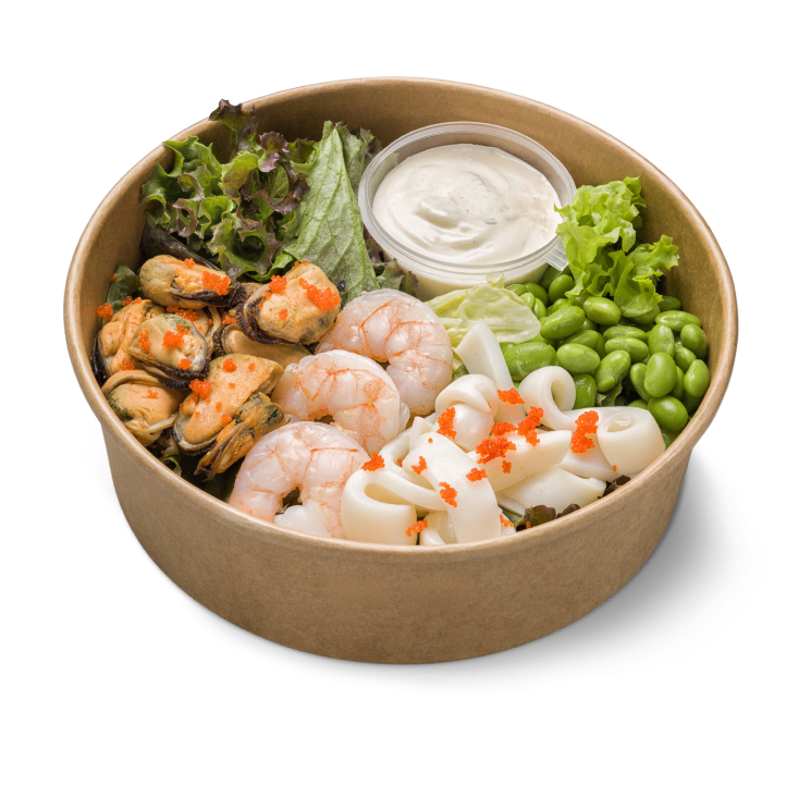 Салат с миксом морепродуктов 